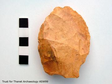 Reverse of the Twisted Ovate handaxe from the Asda Superstore, Westwood