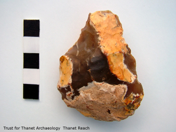 Reverse of the small Pointed handaxe from Thanet Reach