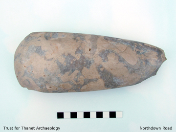 A ceremonial polished flint axe from Northdown Road, Cliftonville