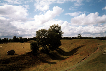 The enormous ditch and outer bank at Avebury