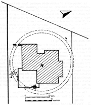 Plan of the roundbarrow discovered at Fairacre Lodge