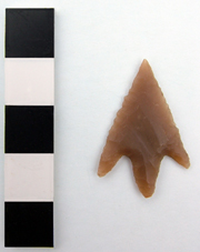 Barbed and tanged flint arrowhead from Drapers Mills
