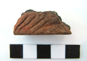 Early Bronze Age base sherd from the backfill of the secondary grave